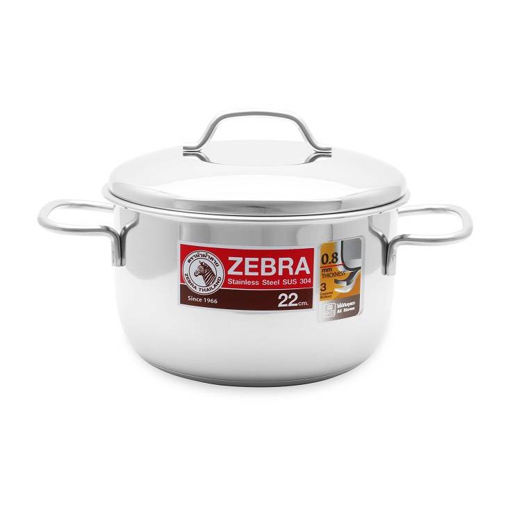 Bộ 3 nồi inox 304 Zebra Thái Lan Extreme Infinity 18+20+22cm, nhập khẩu Thái Lan-180826