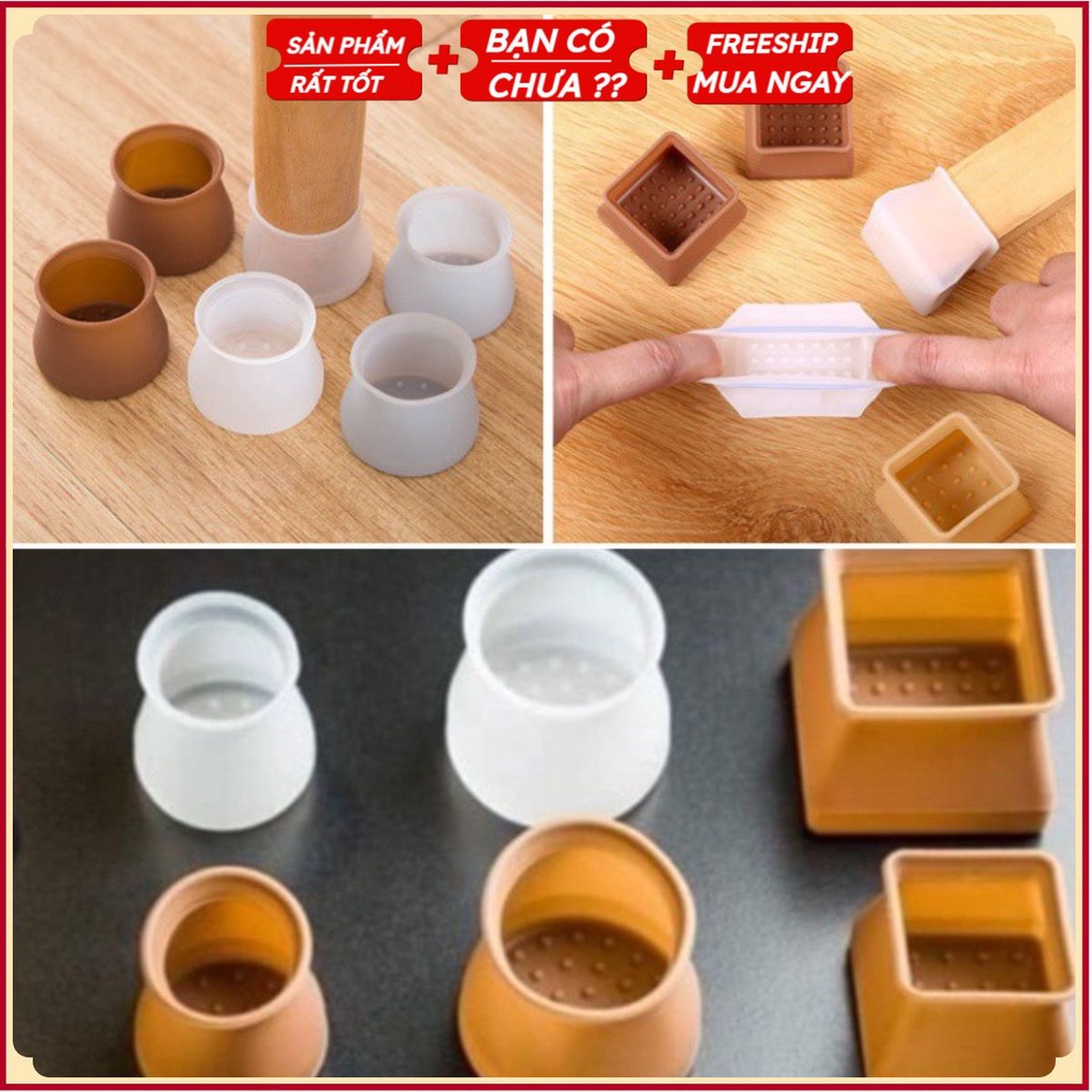 [Đủ Size] Vỏ bọc chân bàn ghế bằng silicon dày co giãn tốt