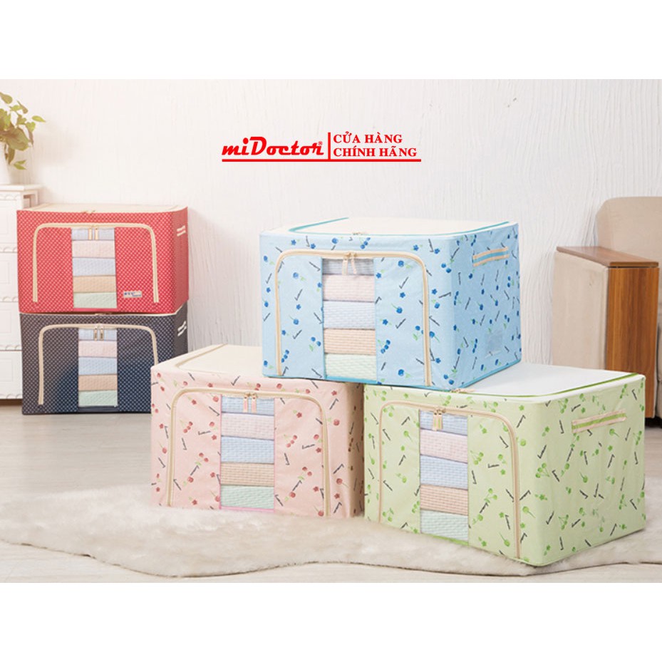 Hộp vải đựng quần áo, chăn màn khung thép miDoctor dung tích 66L