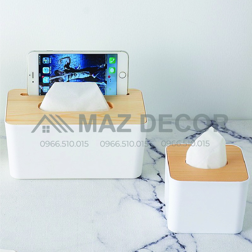 [Sỉ] Hộp đựng giấy ăn mặt gỗ tre đẹp cao cấp hình vuông chữ nhật giá rẻ