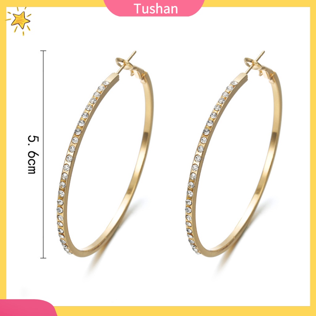 [Ts] Khuyên tai dạng vòng phong cách hip hop dành cho nữ khi đi mua sắm