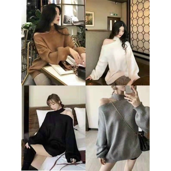 💋Giá Sỉ 💋 Áo len hở vai dáng dấu quần, hàng QCC dầy dặn
