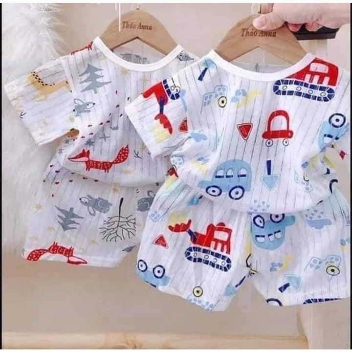 Bộ cotton giấy cộc tay, ngắn tay cho bé trai, bé gái hàng loại 1.