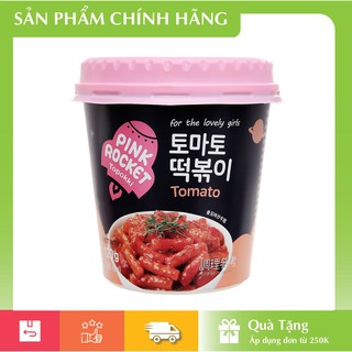 [HÀNG CHÍNH HÃNG] Bánh Gạo Topokki Pink Rocket Sốt Cà Chua Cốc 120gr