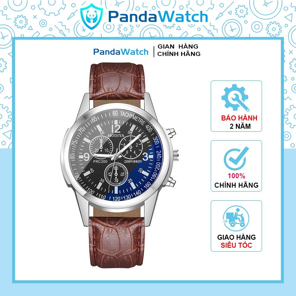 Đồng hồ nam dây da PANDAWATCH thời trang siêu hot