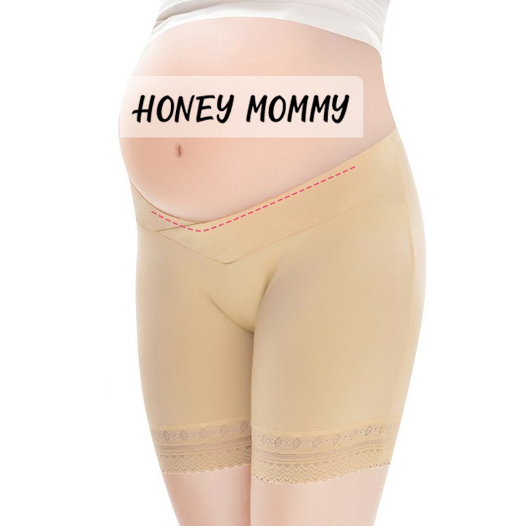 Quần Bầu Mặc Trong Váy Cạp Chéo Chất Cotton Phối Ren Honey Mommy
