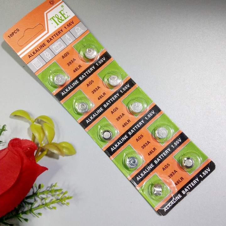 VỈ 10 viên Pin đồng hồ tai nghe trợ thính mã AG5 LR754 - P0001