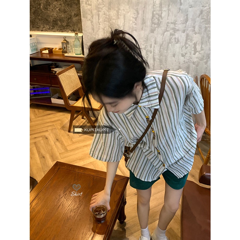 NRVP Áo sơ mi dáng rộng thời trang Hàn Quốc cá tính cho nữ