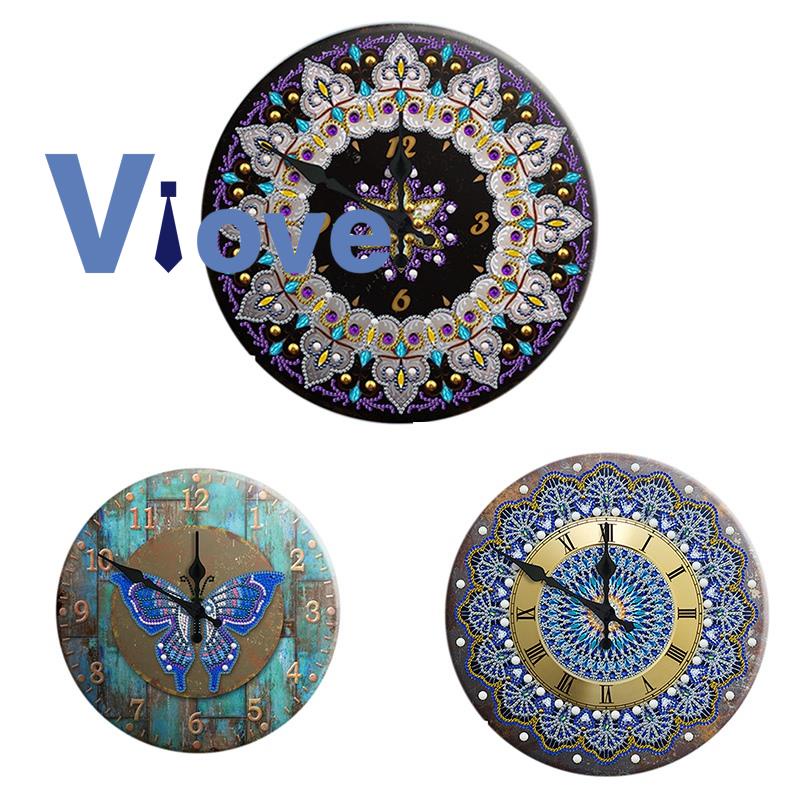 Mandala Diamond Painting Clock Metal Tin Signs DIY Pub Signboard C