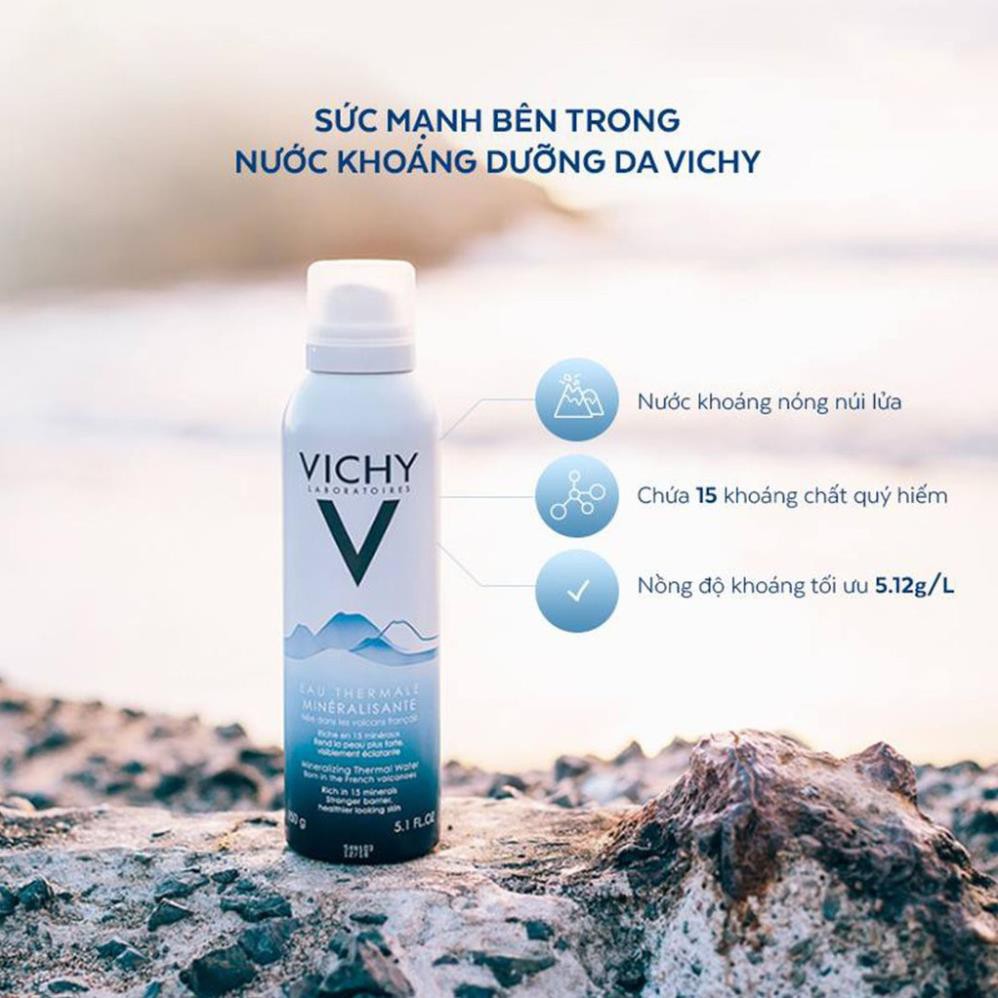 Xịt khoáng Vichy Mineralizing Thermal Water 150ml dưỡng da khỏe mạnh - Hanzy Store