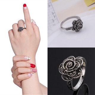 Nhẫn Bạc Hình Hoa Hồng Phong Cách Vintage