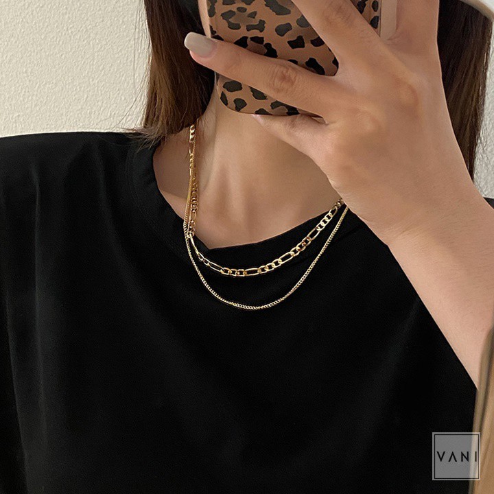 Choker, Dây Chuyền, Vòng Cổ Xích Dẹo Hai Vòng Basic - Vani Store [TS000506]