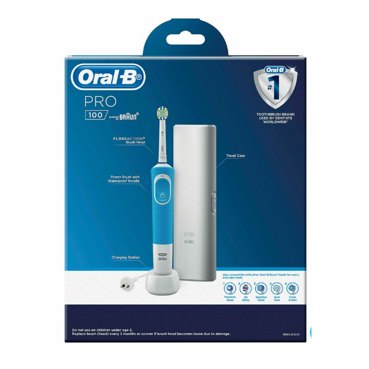 Bàn Chải Đánh Răng Điện Cao Cấp Oral B PRO 100 FlossAction Rechargeable Electric Toothbrush