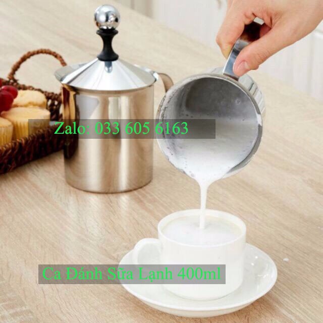 Ca Đánh Sữa Lạnh 400ml hoặc 800ml bằng Inox pha chế Latte - Ca Đánh Sữa Lạnh 800ml bằng Inox pha chế Latte