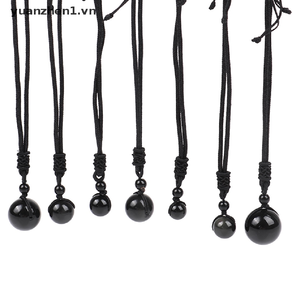 Vòng cổ Mặt Đá Obsidian Tự Nhiên Độc Đáo