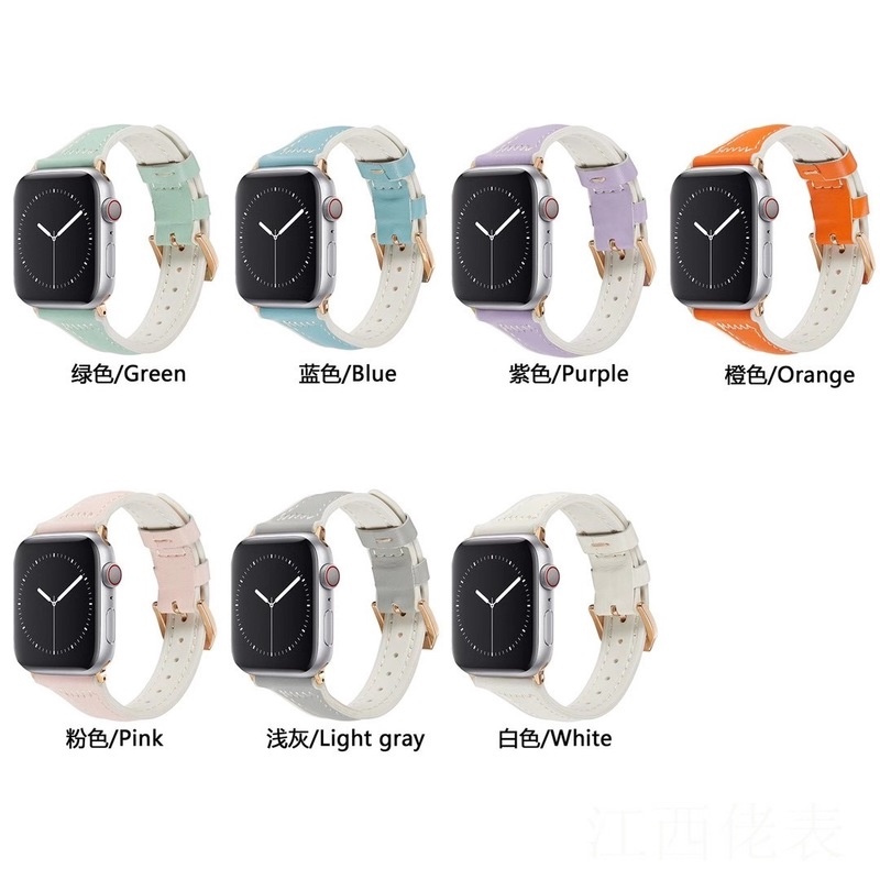 Dây đeo da cho đồng hồ thông minh Apple Watch series 7 6 SE 5 4 3 41 45 42 38 40 MM 44