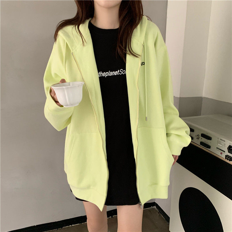 Áo Khoác Cardigan Vải Cotton Dáng Rộng Dài Tay Thời Trang Hàn Quốc 2021