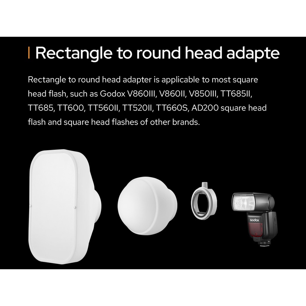 Godox CD15 - Tản Dome tròn Silicon Flash Godox kèm 3 ngàm
