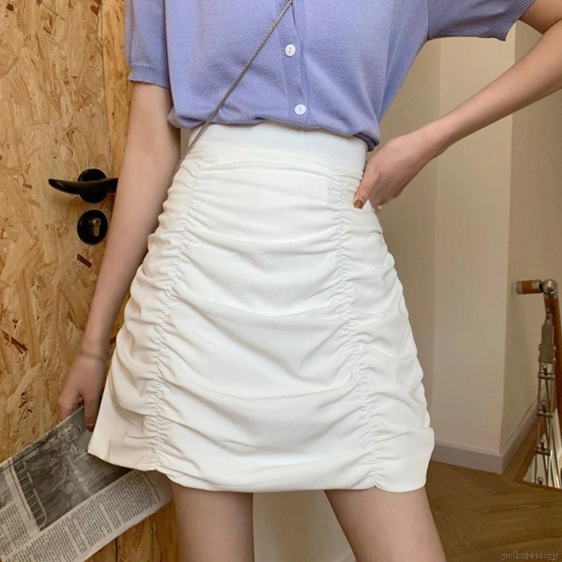 Chân Váy Lưng Cao Màu Trơn Phong Cách Vintage | BigBuy360 - bigbuy360.vn