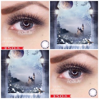 [Gray] Dòng Lens xám tự nhiên họa tiết vân đá sang chảnh giãn tròng 14.5mm (sử dụng 12 tháng) có đủ độ cận từ 0 đến 6 độ