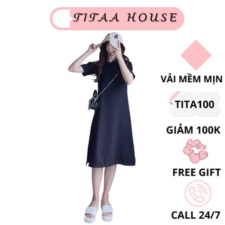 Váy polo, Đầm polo dáng xuông chất xốp mềm mịn đi chơi, dạo phố sang chảnh thanh lịch TITAA HOUSE