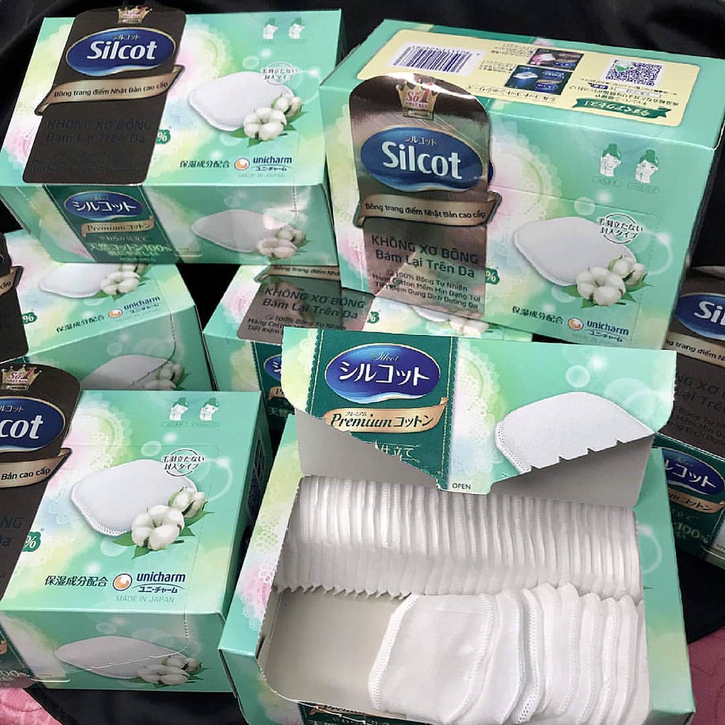 Bông trang điểm (bông tẩy trang) cao cấp Silcot Premium 10 miếng/hộp