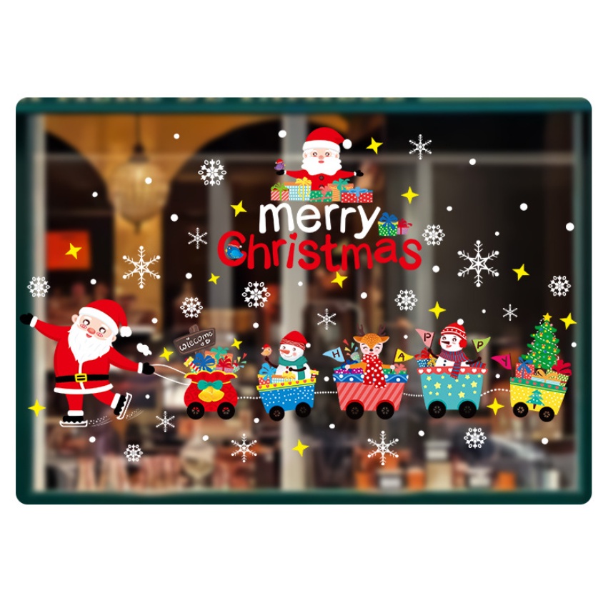 Decal dán tường Noel Hít Tĩnh Điện không Dơ Kính - Đoàn tàu Đêm giáng sinh vui
