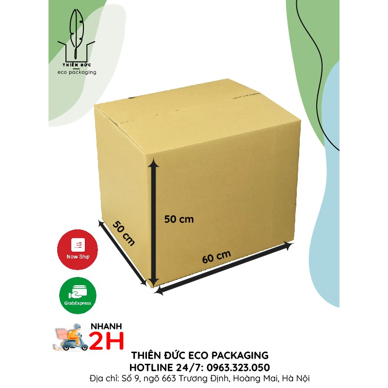 COMBO 5 THÙNG CARTON KT 60x50x50 CM 5 LỚP GIÁ RẺ - THÙNG GIẤY dùng đóng hàng, chuyển nhà, đồ đạc lưu trữ đồ đạc