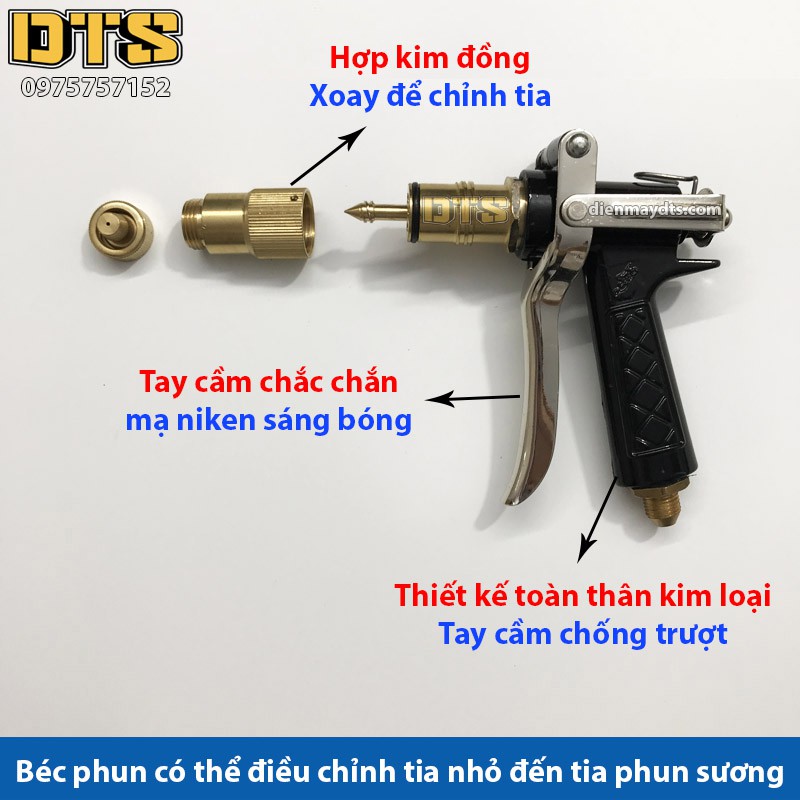 Súng xịt - súng rửa xe kim loại áp lực cao DTS4 - Ren ngoài 14mm