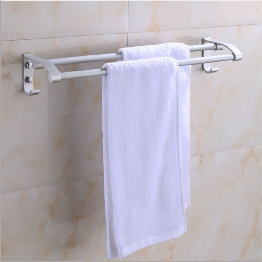 Giá treo giàn vắt khăn tắm có thiết kế móc treo gắn tường chất liệu nhôm nhám không gỉ sét S0606