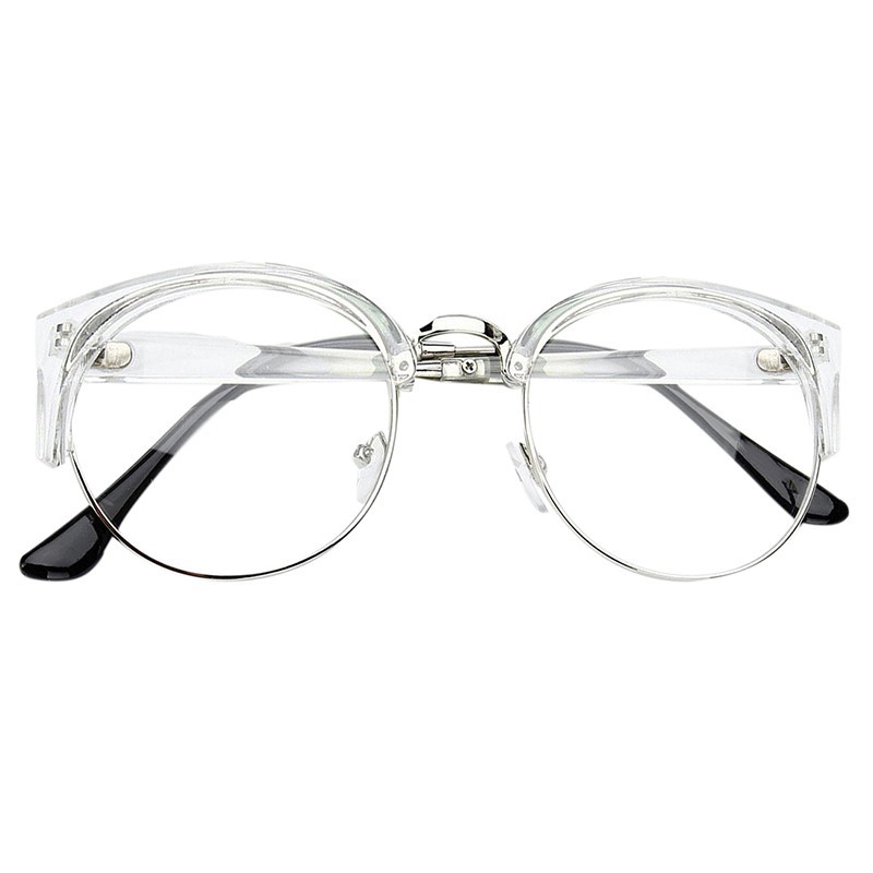 Kính mát tròn trong suốt gọng bạc phong cách retro balo local brand | BigBuy360 - bigbuy360.vn