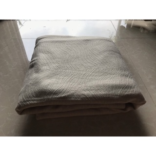 Mền nhung len họa tiết màu kem 1m6 x 2m
