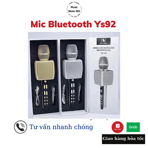 Micro Karaoke Không Dây YS92 Âm Lớn Bắt Giọng Hát Hay Hỗ Trợ Thẻ Nhớ, Thu Âm Chuyên Nghiệp