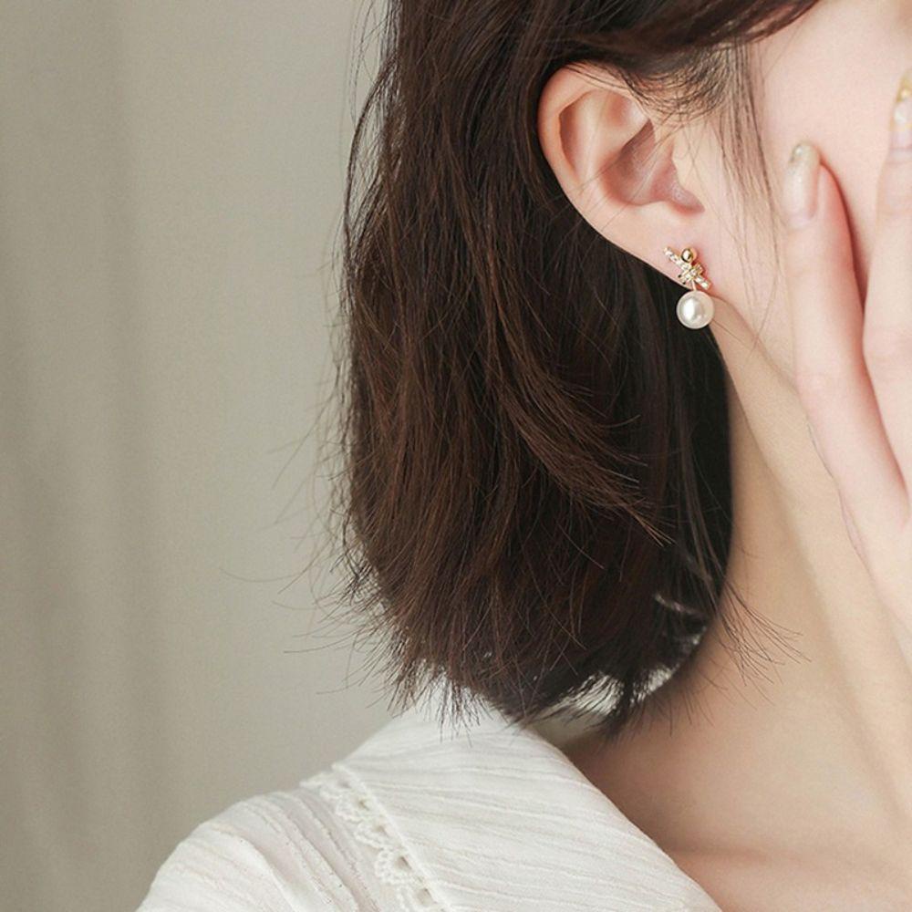 Đôi Bông Tai Đinh Tán Thời Trang Cho Nữ|Bông Tai Hình Nơ Đơn Giản Sang Trọng