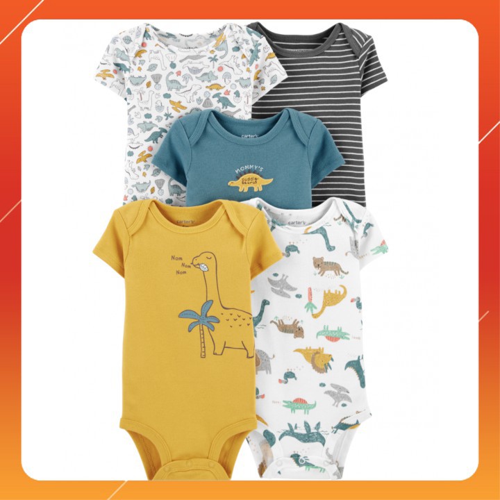 Bodysuit Carter's Dinosaur Nhập Mỹ Cho Bé Trai Set 5 Bộ