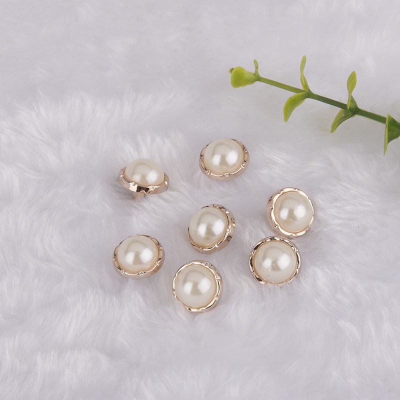 5 Nút cúc khuy áo ngọc trai nhân tạo tròn nhỏ 1cm sơ mi, cardigan len, váy quần mũ túi khâu vá