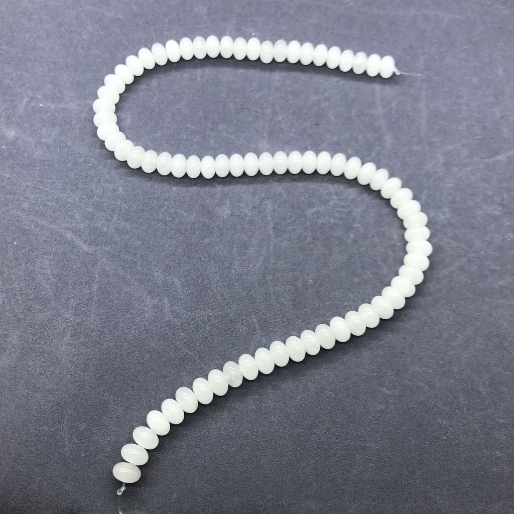 Chuỗi Hạt Ngọc Bích Trắng Tự Nhiên 2.5 * 4.5mm 4 * 6mm 5 * 8mm Dùng Làm Đồ Trang Sức Thủ Công