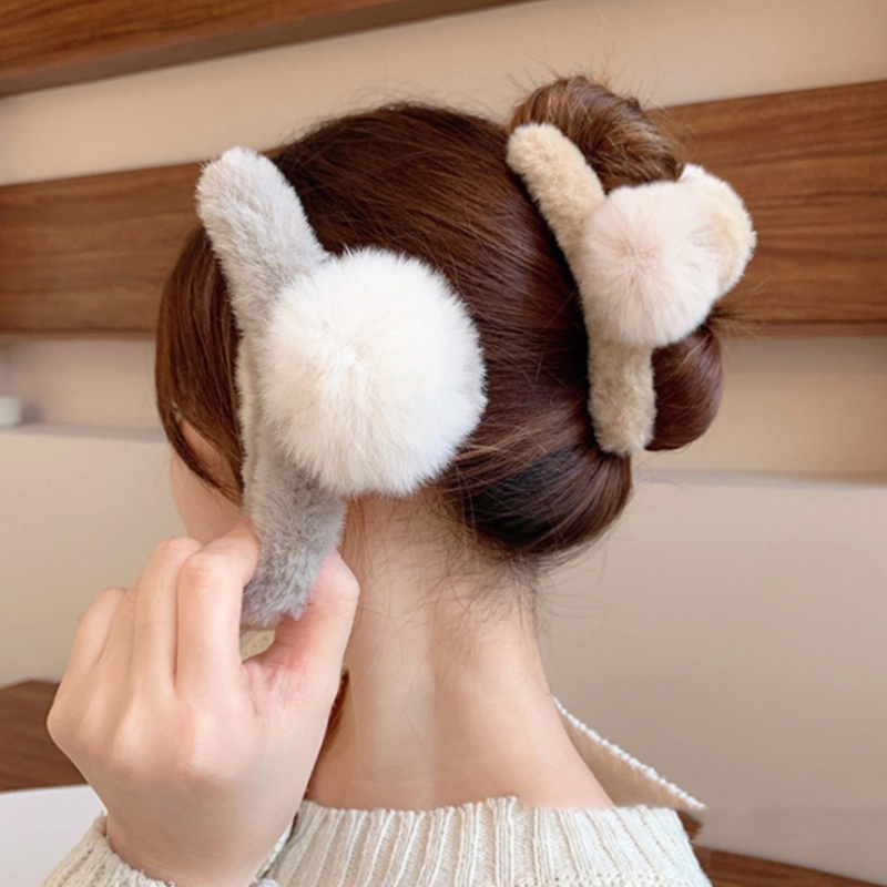 Kẹp Tóc Phối Lông Thời Trang Thu Đông Xinh Xắn Cho Nữ