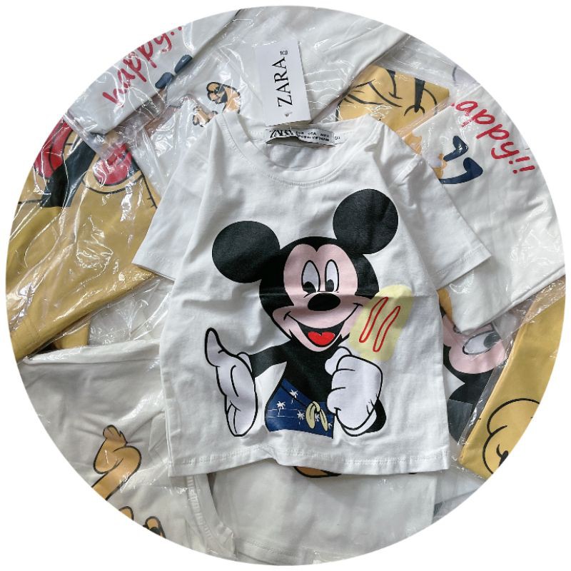 Set 2 áo phông cổ trong mickey