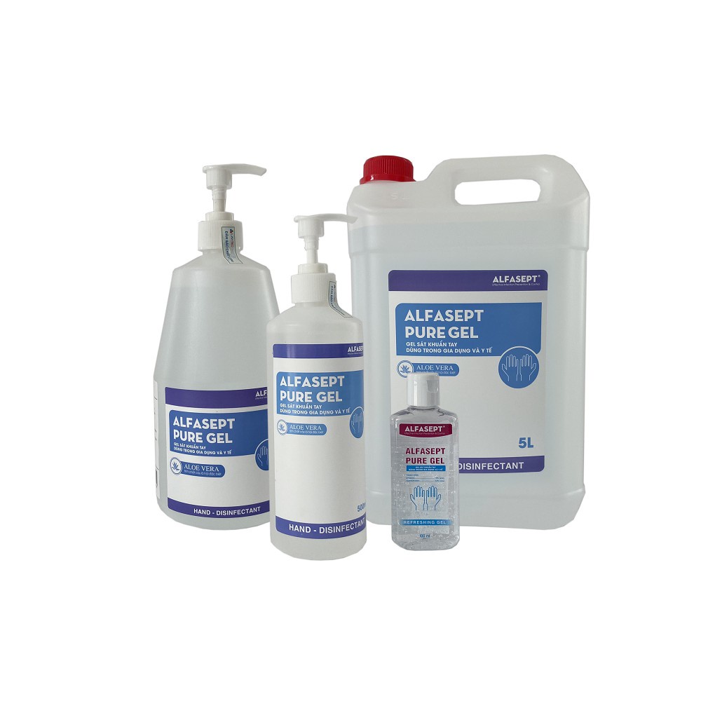 Dung Dịch Rửa Tay Khô ALFASEPT Pure Gel Phù Hợp Với Da Nhạy Cảm, Giúp Diệt Khuẩn, Tăng Cường Dưỡng Ẩm Lọ 500ml
