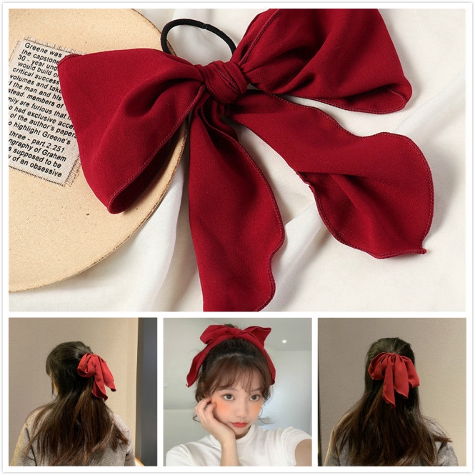 Dây Buộc Tóc Đính Nơ Vải Chiffon Xinh Xắn