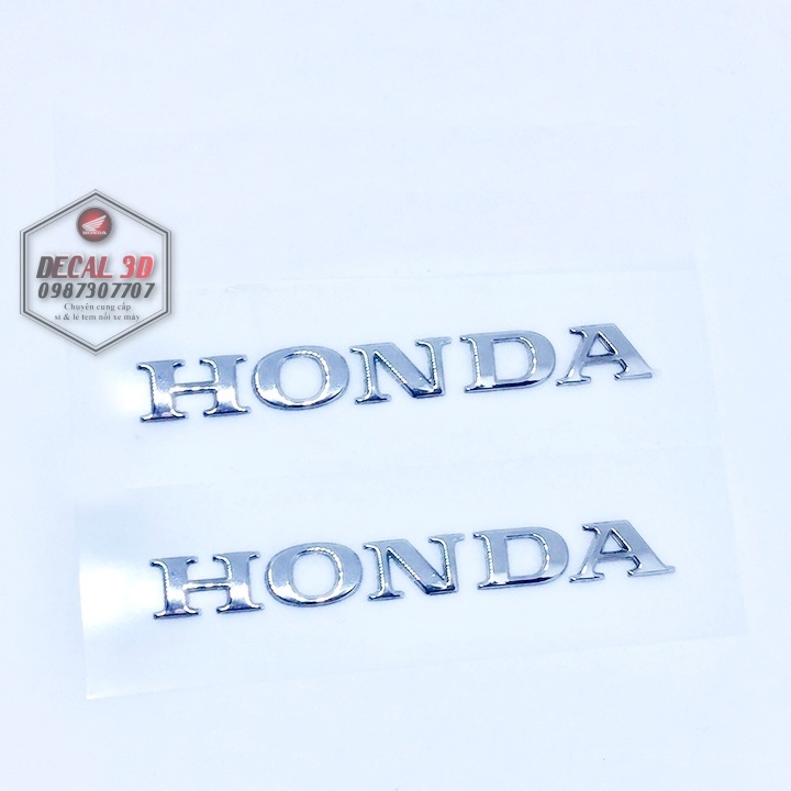 TEM HONDA CHỮ NỔI MÀU BẠC HÀNG CAO CẤP DÀI 8 CM - 1 CHỮ