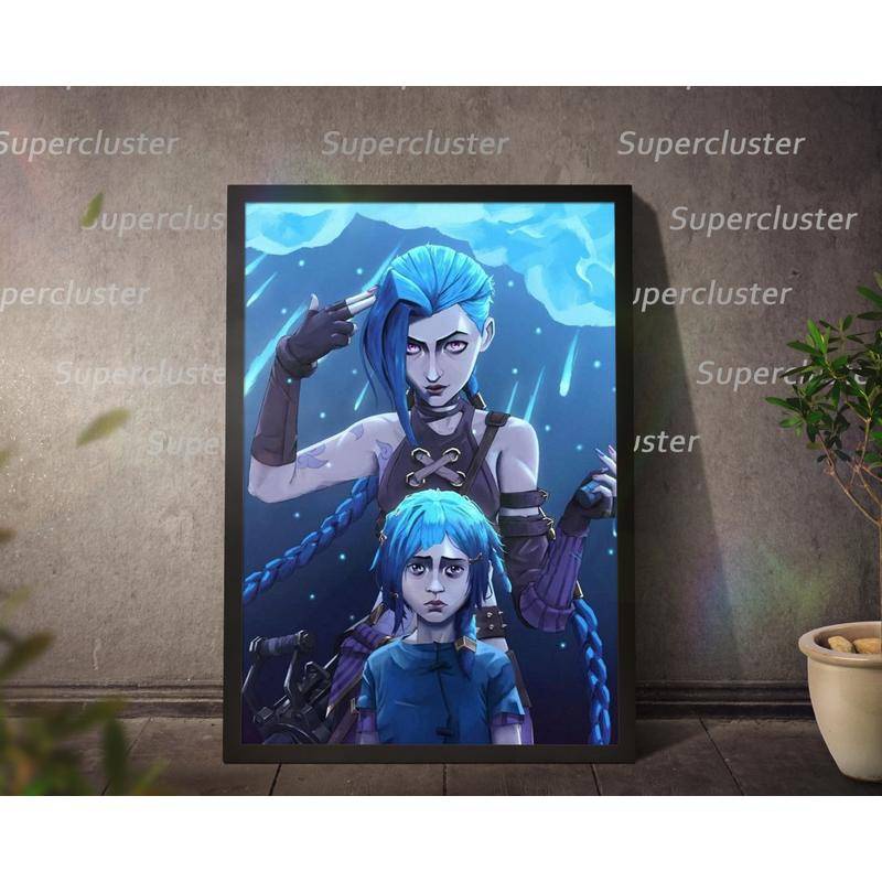 Tranh Vải Bạt Treo Tường In Hình Jinx Arcane Game League of Legends