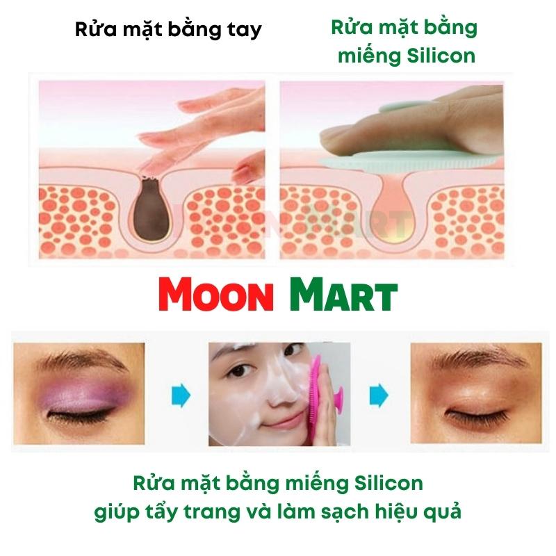 Miếng rửa mặt bằng silicone, massage mặt, bàn chải silicon cho bé gội đầu thư giãn nhẹ nhàng,ếng chà lưng tắm gội cho bé