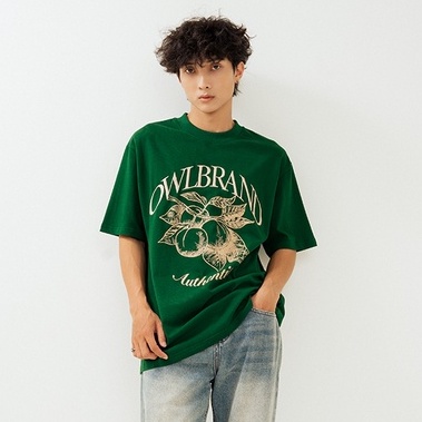 OWL BRAND® FRUIT TEE - Áo thun nam in hình / Xanh