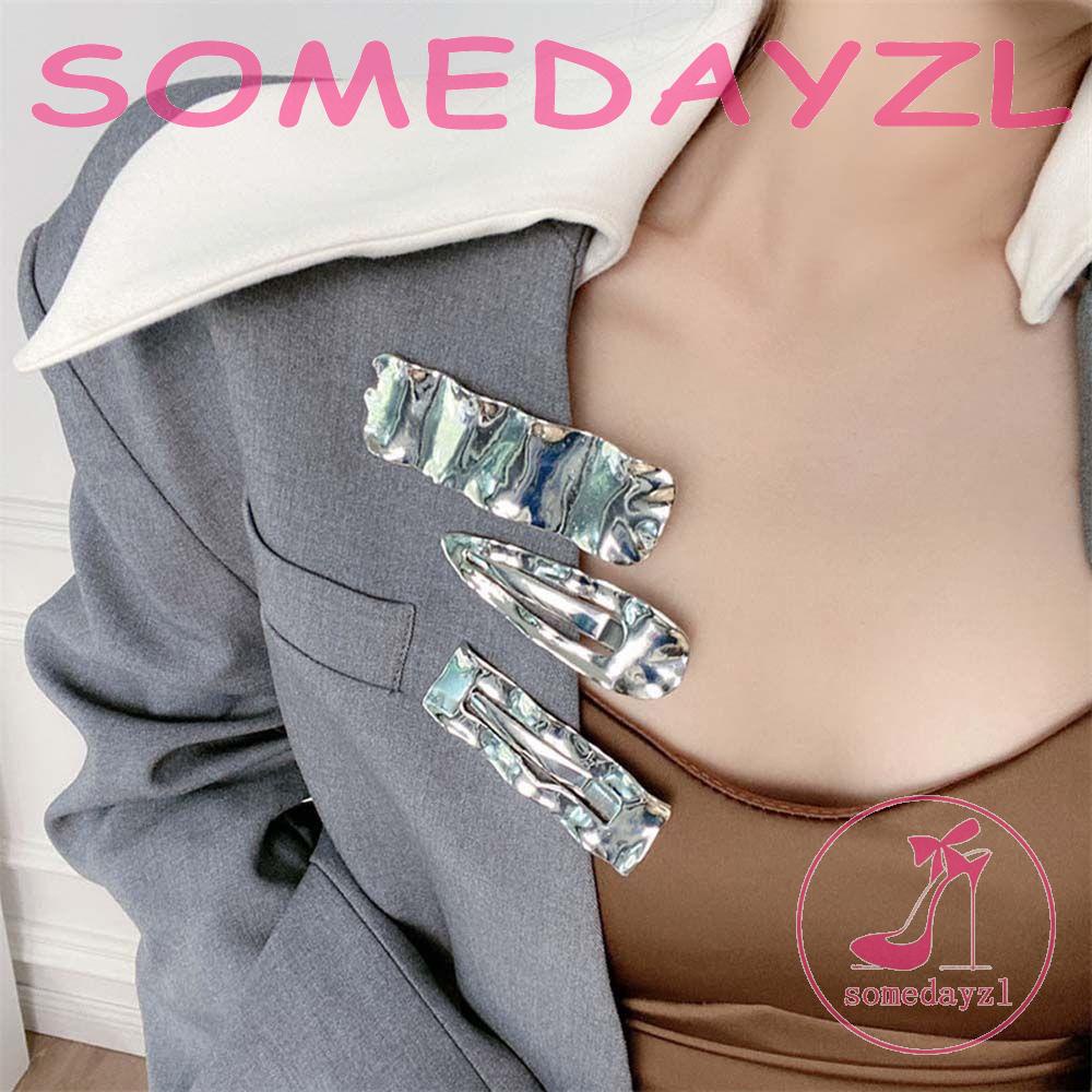 Kẹp Tóc Phong Cách Punk SOMEDAYZL|Kẹp Tóc Nữ Hình Chữ Nhật Nhiều Màu Sắc