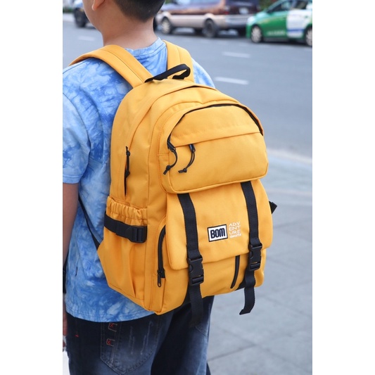Balo học sinh, sinh viên thời trang unisex với chất dù cao cấp nhẹ bền  - BOM