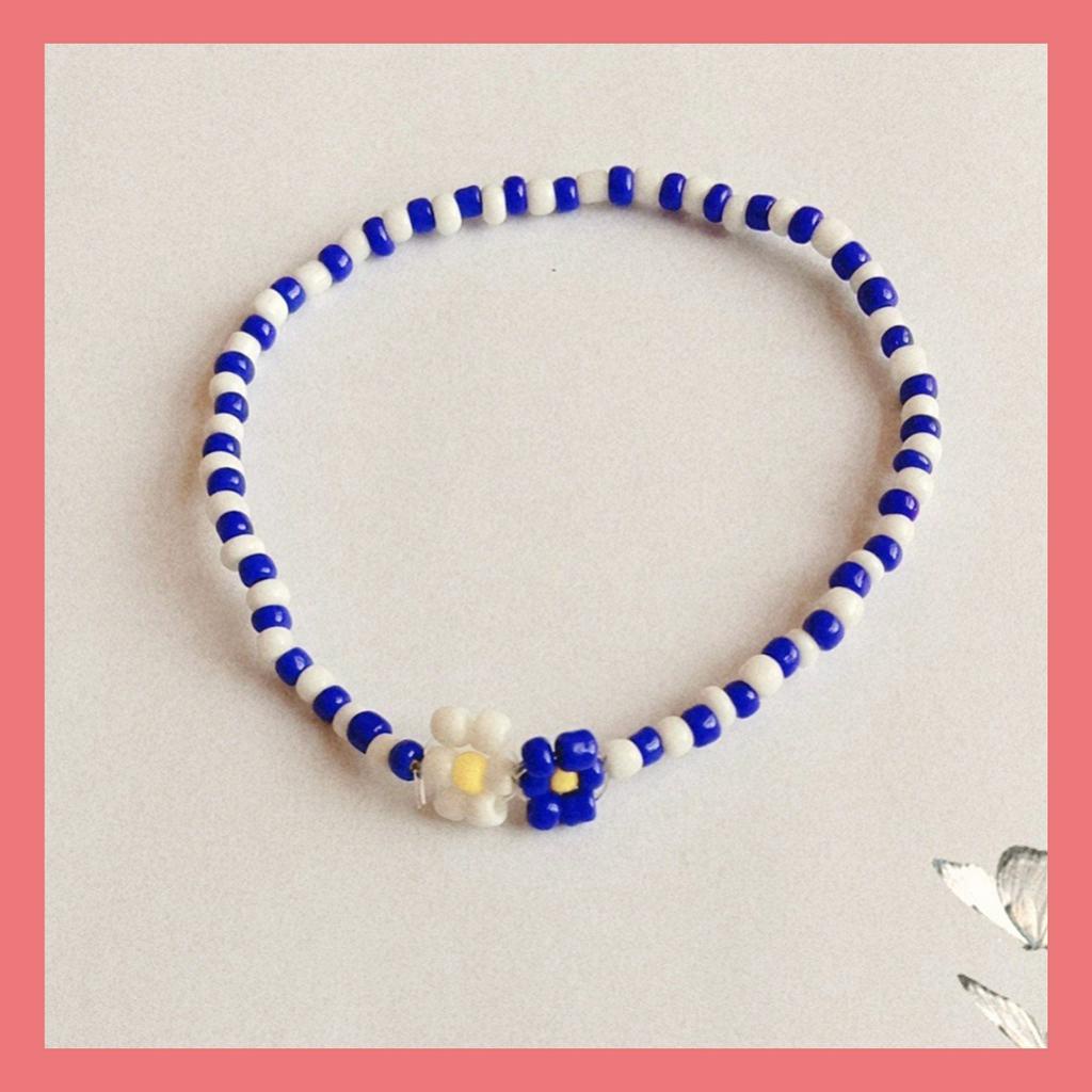 Vòng tay hạt cườm hoa cúc siêu xinh, siêu dễ thương