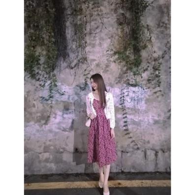 Váy Hai Dây Hoa Nhí Nhung Tăm Eo Cao Hàng Quảng Châu Loại 1 V03 đẹp ༷