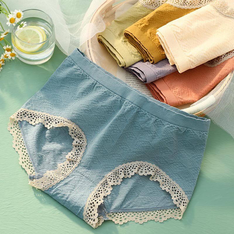 Quần Lót Eo Vừa Không Đường May Kháng Khuẩn Thoáng Khí Phong Cách Nhật Bản Dễ Thương Cho Nữ